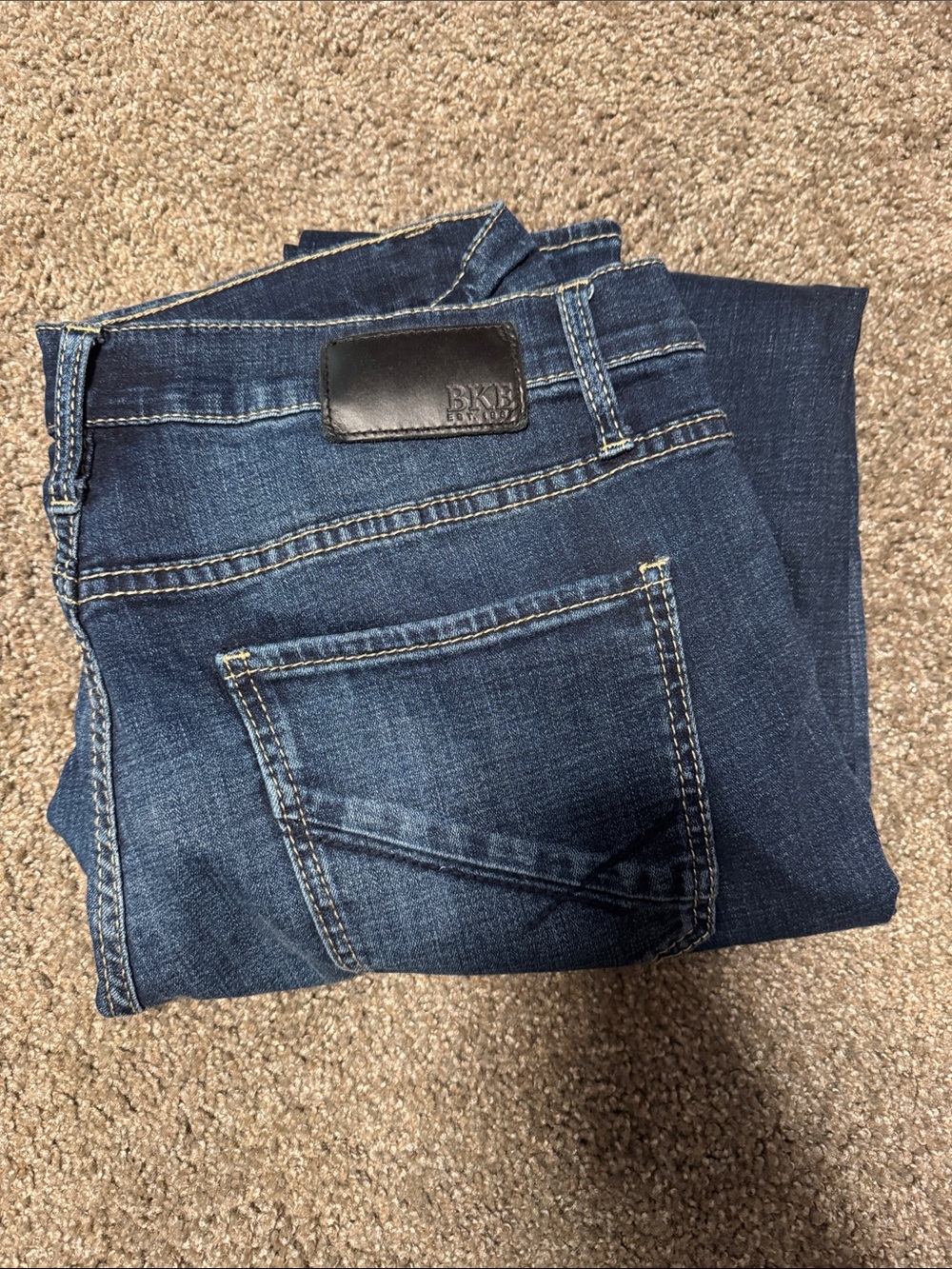 BKE Men’s Dark Indigo Straight Jeans